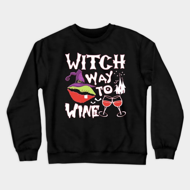 Halloween Drinking Out Witch Crewneck Sweatshirt by Tatjana  Horvatić